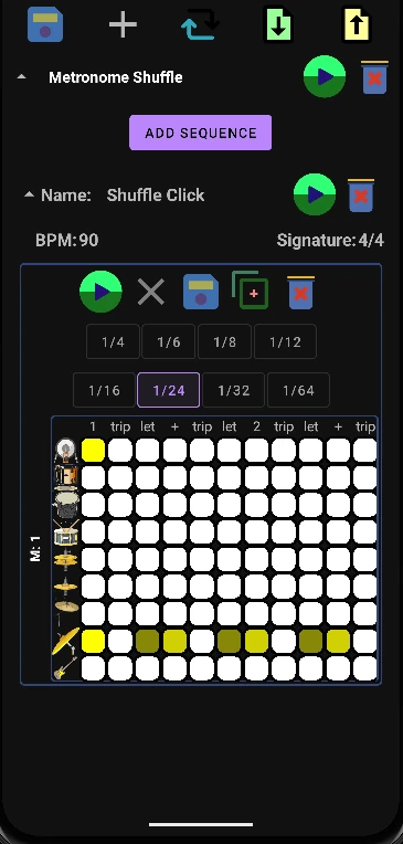 GAAP App Drum Sequencer Active Grid Editing Interface