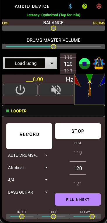 GAAP App Synchronized Looper in Drums + Bass AI Mode