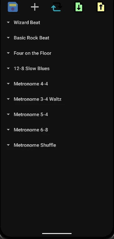GAAP App Drum Sequencer Refreshing Custom Beat Lists