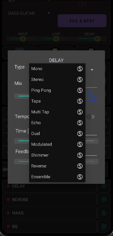 GAAP App Delay Echo Shimmer Mono Stereo Tape Ping-Pong Settings